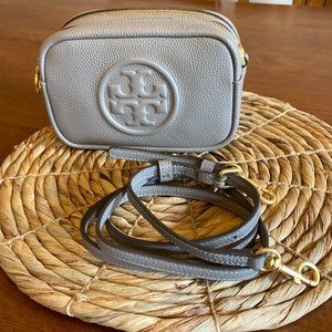 Tory Burch Perry Bombe Mini Bag Gray Heron NWT